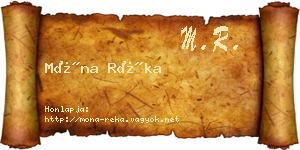 Móna Réka névjegykártya